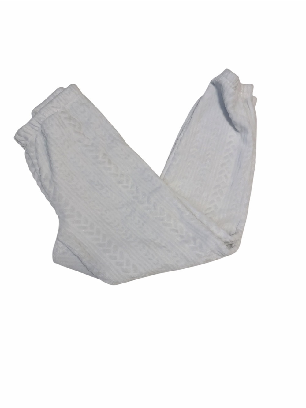 Joyspun medium Women's White Cable Knit Fleece Lounge Joggers
